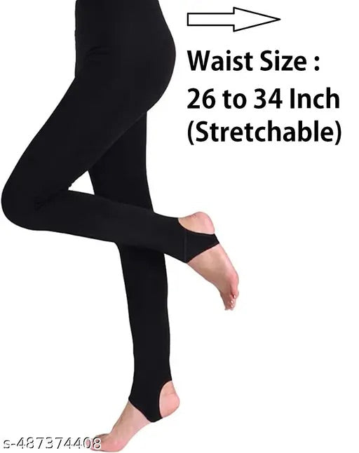 Winter Thermal Leings Women High Waist Stretch Pants-black