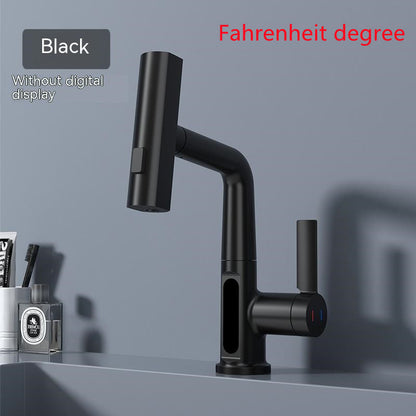 Intelligent Digital Display Faucet Pull-out Basin Faucet Digital Display Rotation