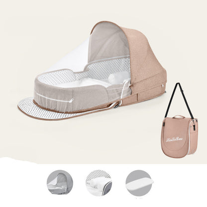 Baby Crib Multifunctional Folding Newborn Nest Toddler Bed Portable Sun Protection Mosquito Net Infant Camping Bed Travel Cot