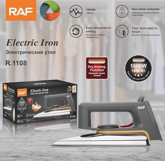 RAF Electronic Dry Iron 1600w