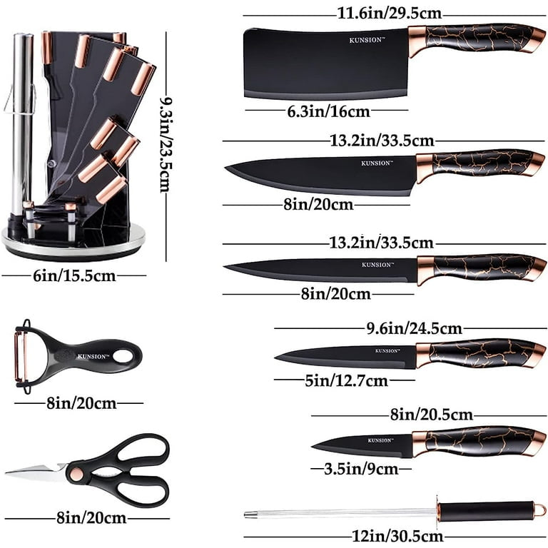 BERLINGER HAUS 8-PIECE DIAMOND COATING KNIFE SET WITH STAND