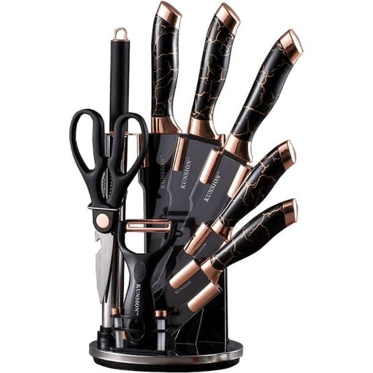 BERLINGER HAUS 8-PIECE DIAMOND COATING KNIFE SET WITH STAND