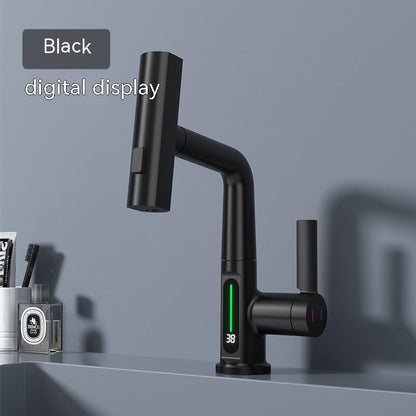 Intelligent Digital Display Faucet Pull-out Basin Faucet Digital Display Rotation