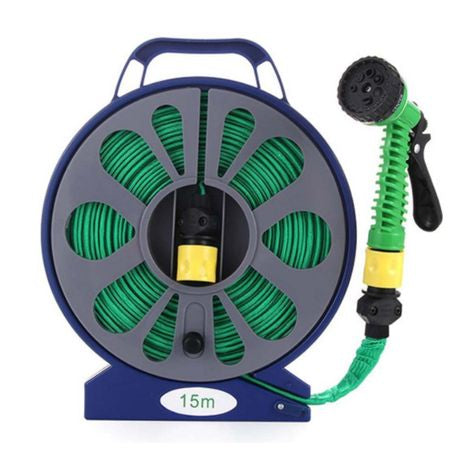 50FT 15M Retractable Garden Watering Turntable Flat Hose Pipe