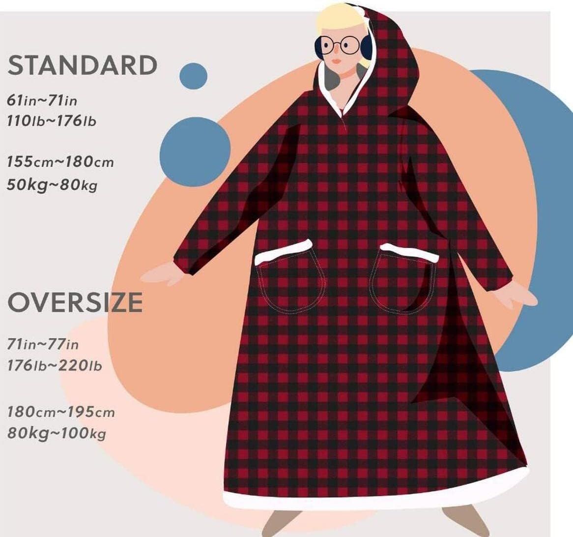Fleece Hoodie Warm-Wear Onesie Extra Length