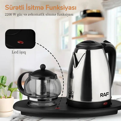 2 in 1 Electric Kettle 2.2L stainless stell With Auto Shut Off Function-RAF