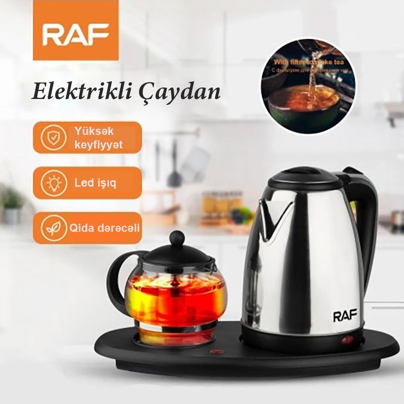 2 in 1 Electric Kettle 2.2L stainless stell With Auto Shut Off Function-RAF