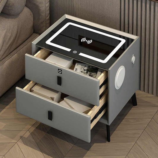 Smart Bedside Table with Charging Station