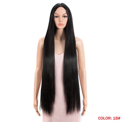 Long Straight Hair Synthetic Fiber Headgear