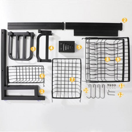 Stretchable Stainless Steel Kitchen Storage Rack for Dish Drying