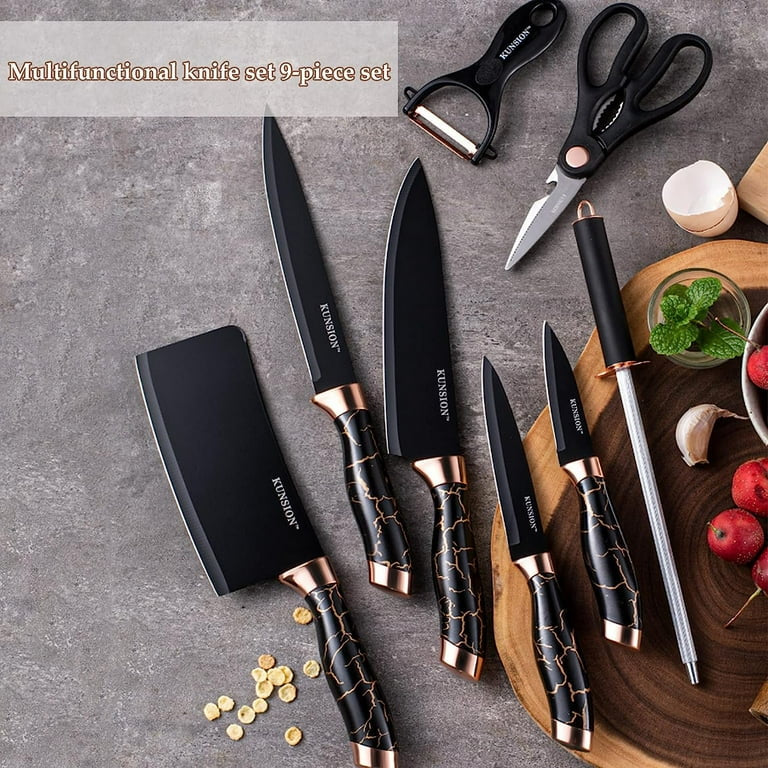 BERLINGER HAUS 8-PIECE DIAMOND COATING KNIFE SET WITH STAND