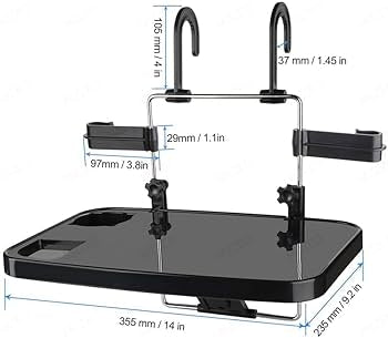 MIZZEO Multipurpose 2 in 1 Car Tray Table