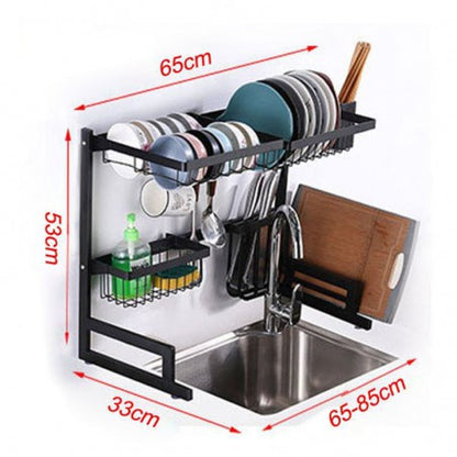 Stretchable Stainless Steel Kitchen Storage Rack for Dish Drying