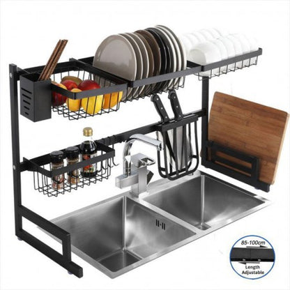 Stretchable Stainless Steel Kitchen Storage Rack for Dish Drying