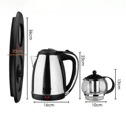 2 in 1 Electric Kettle 2.2L stainless stell With Auto Shut Off Function-RAF