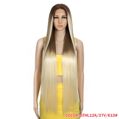 Long Straight Hair Synthetic Fiber Headgear