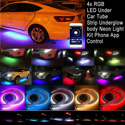 Car Underglow Light Flexible Strip LED Underbody Lights Remote APP Control Car Led Neon Light RGB Decorative Atmosphere Lamp