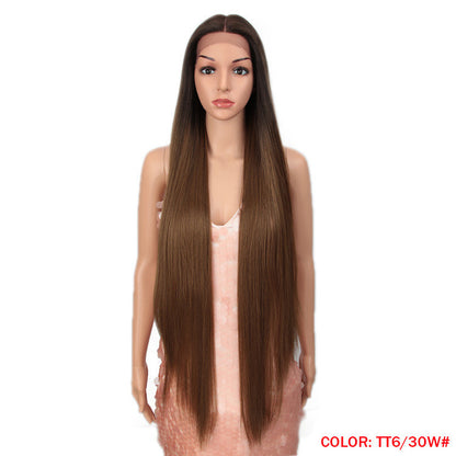 Long Straight Hair Synthetic Fiber Headgear