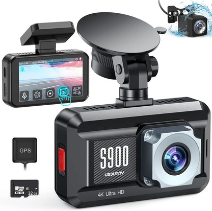 Dash Cam Front 4K And Rear 1080P Ussunny Dual Dash Camera